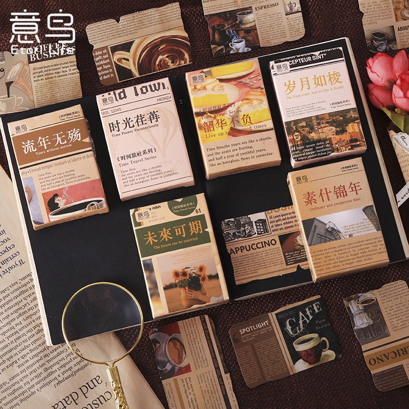 

Journamm.id Stiker Kotak Yiniao Stiker DIY Dekorasi Buku Pegangan Indah Retro Seri Hotel Waktu