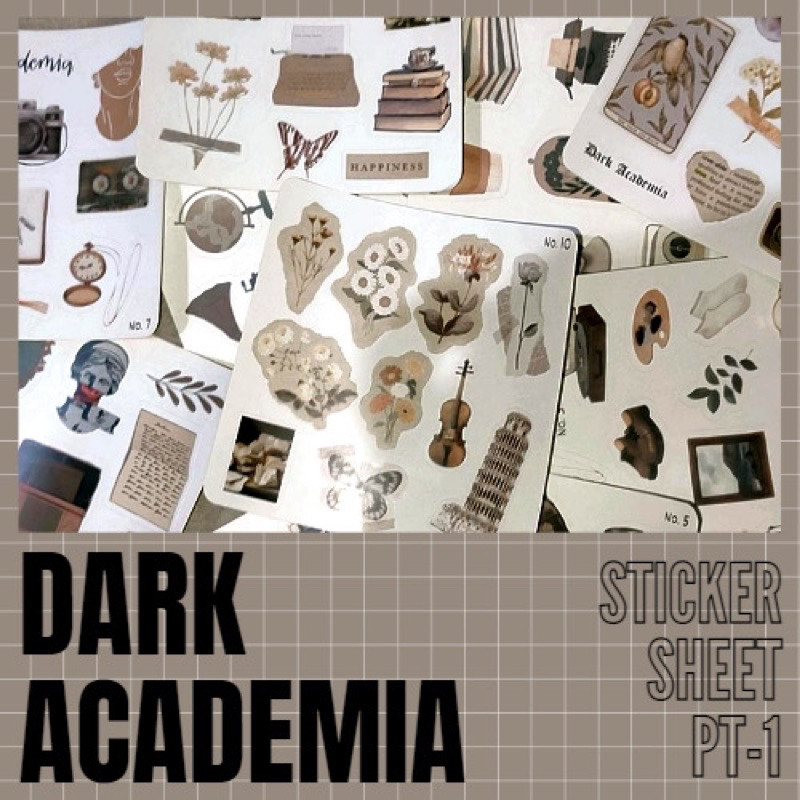 

Journamm.id Dark Academia Stickers / stiker dark academia / old school / stiker vintage/ jurnal stiker