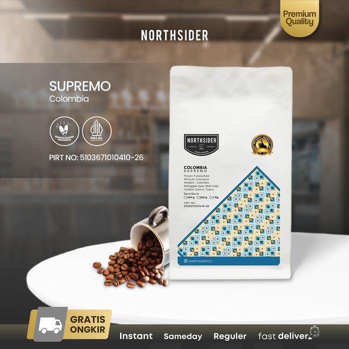

Roux Northsider Kopi arabika Colombia Supremo fully-washed coffee 500g - BIJI KOPI