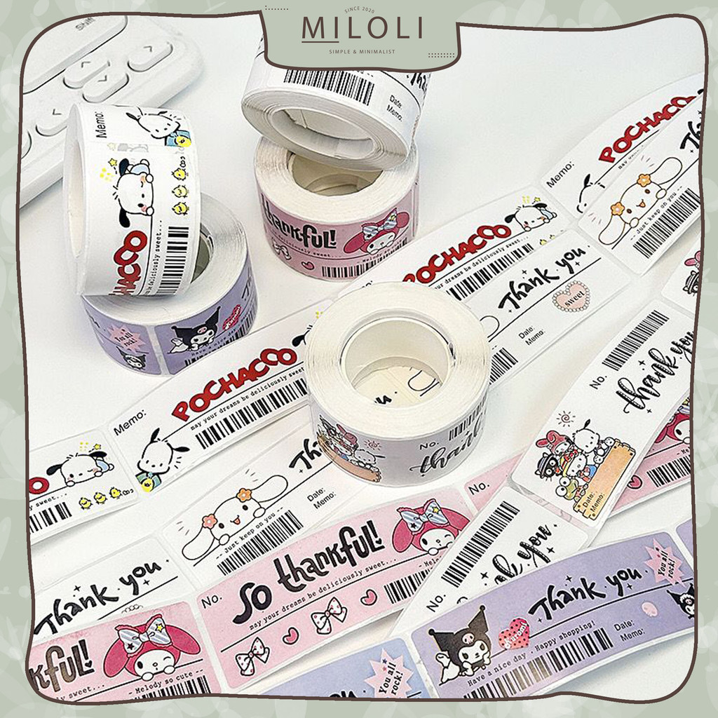 

[MILOLI] 120pcs/ Roll STICKER SANRIO KUROMI MELODY CUTE Stiker Tape Cartoon Washi Tape Masking Tape BuJo DIY Scrapbook Journal - A0060