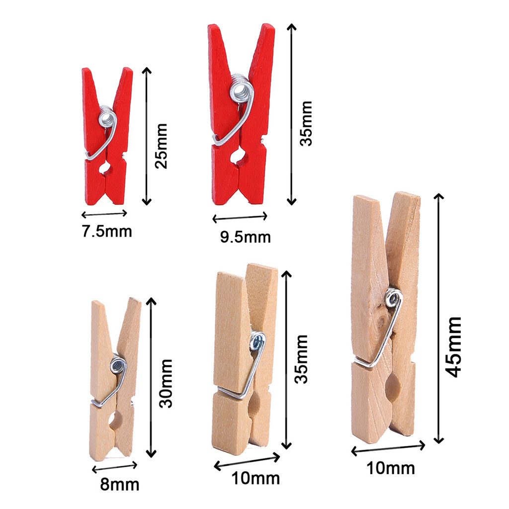 

New Arrival Smalll size Mini Wooden Clips 25/35/45mm Coloful Clips Photo Clips for sheets DTY Clothespin Craft Decor Clips Pegs