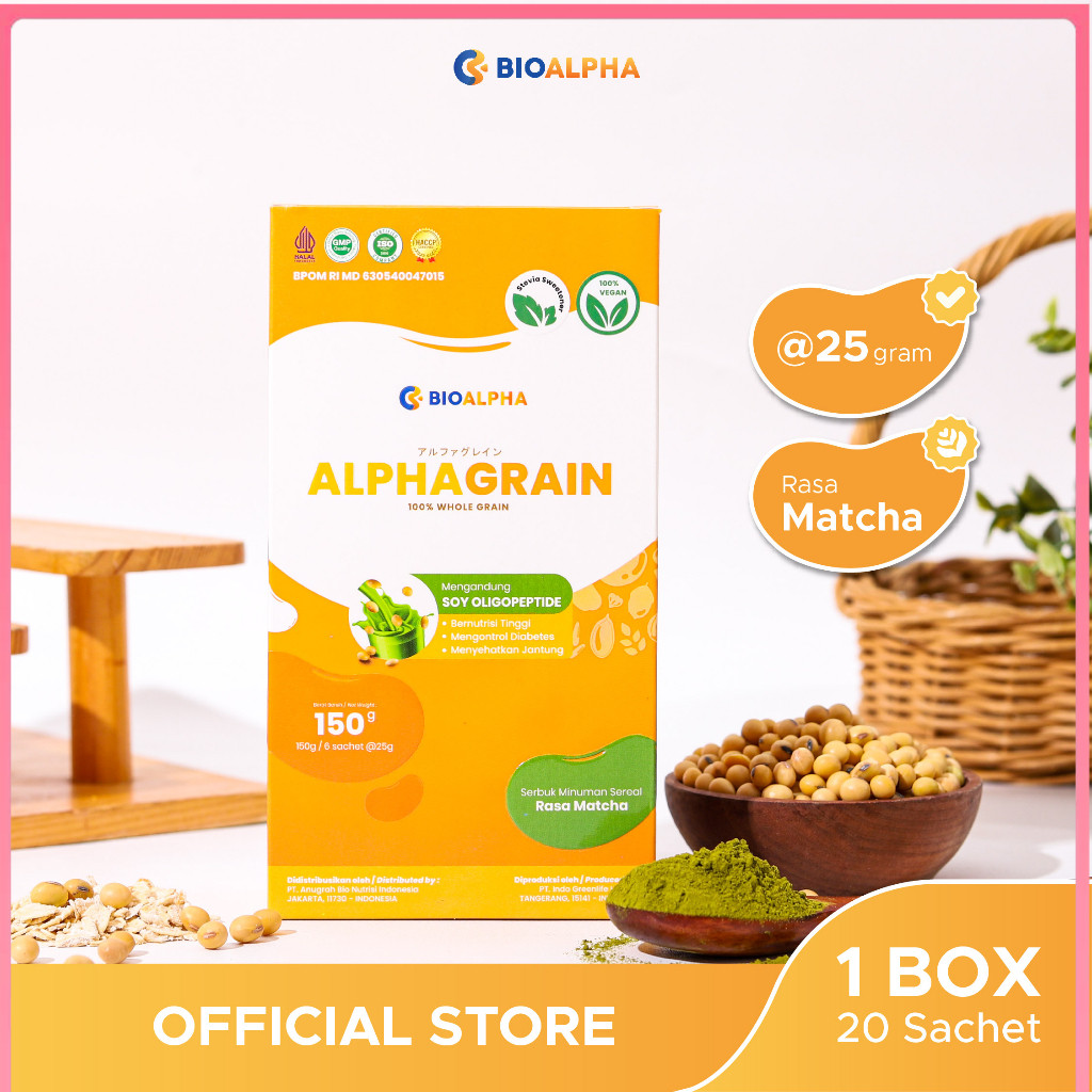 

Alphagrain isi 6 Sachet: Minuman Pengganti makanan untuk diabetsi Rasa Matcha MYVIRASHELL