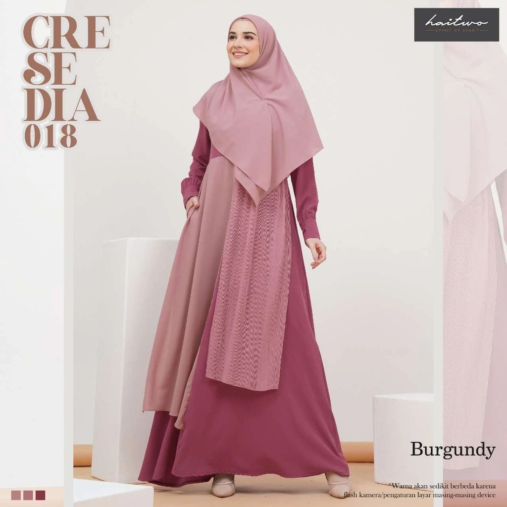 Sale Gamis Set Jilbab Syarii/Gamis Simple Kekinian/Cresedia 018/Dress Muslim Wanita By Nibras/R&N/Ga
