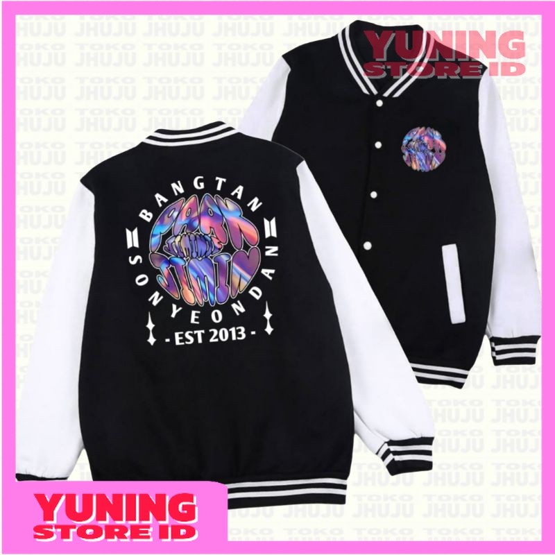 YSID Jaket Varsity Bangtan Park Jimin Chrome Texture Streetwear DB