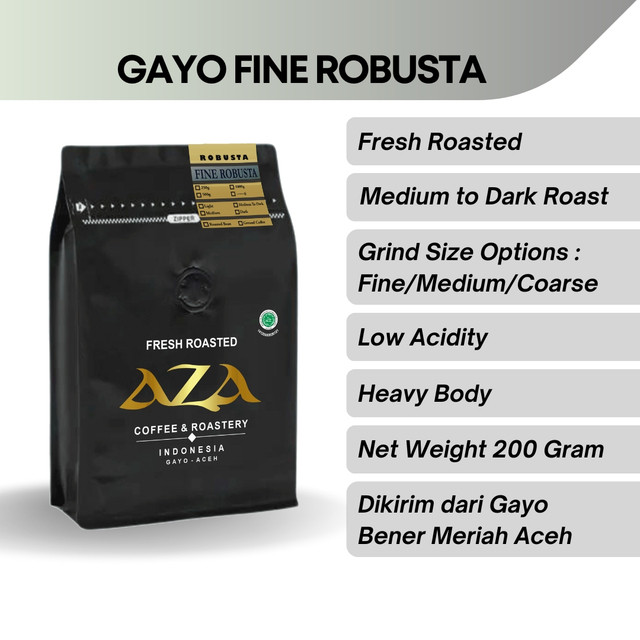 

Aza Coffee - Kopi Aceh Gayo Fine Robusta 200 gr