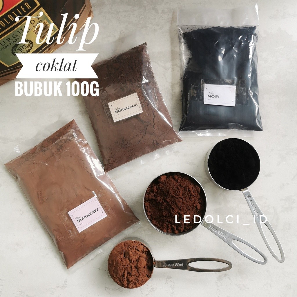 

TULIP COKLAT BUBUK COCOA POWDER BORDAUX BURGUNDY NOIR 100 GRAM