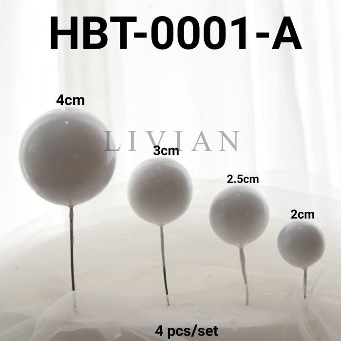 

lv GR-HBT-0001 Cake topper hiasan kue bola emas perak biru pink putih - HBT-0001-M