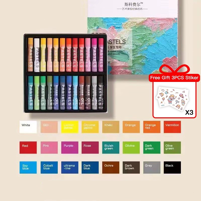 

MATOUGUI Set Crayon Mini / Krayon 12/24/36 Warna / Oil Pastel Small For Drawing Water Resistant