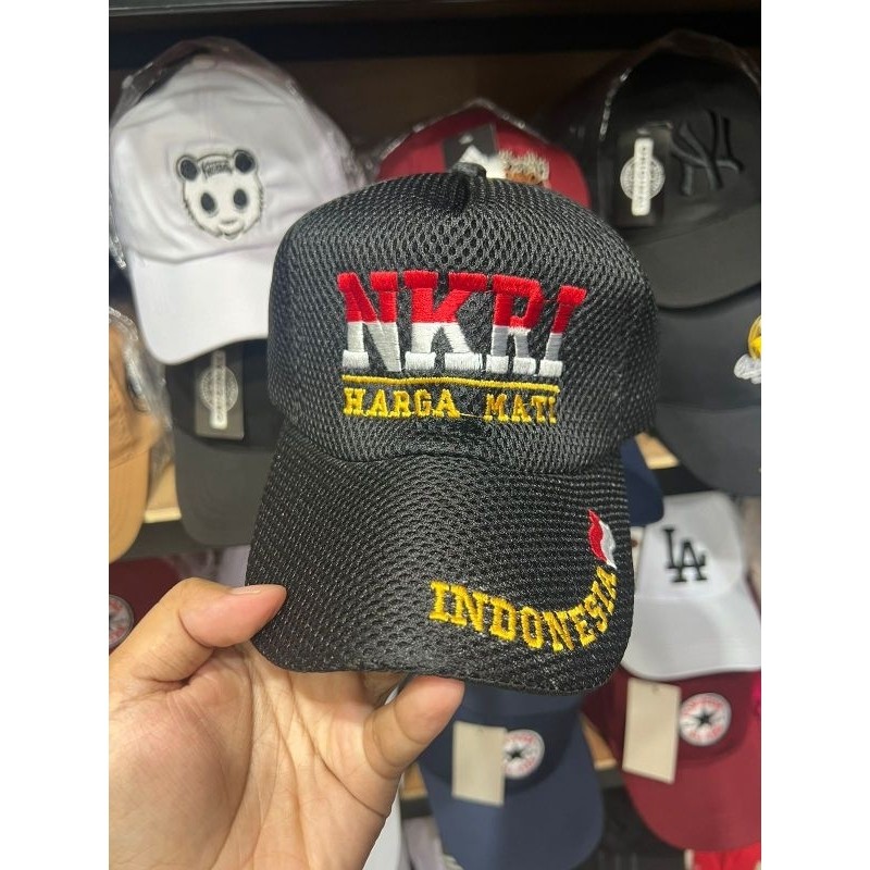 TOPI JALA JARING BORDIR DEWASA HITAM NKRI HARGA MATI INDONESIA TERBARU 2024