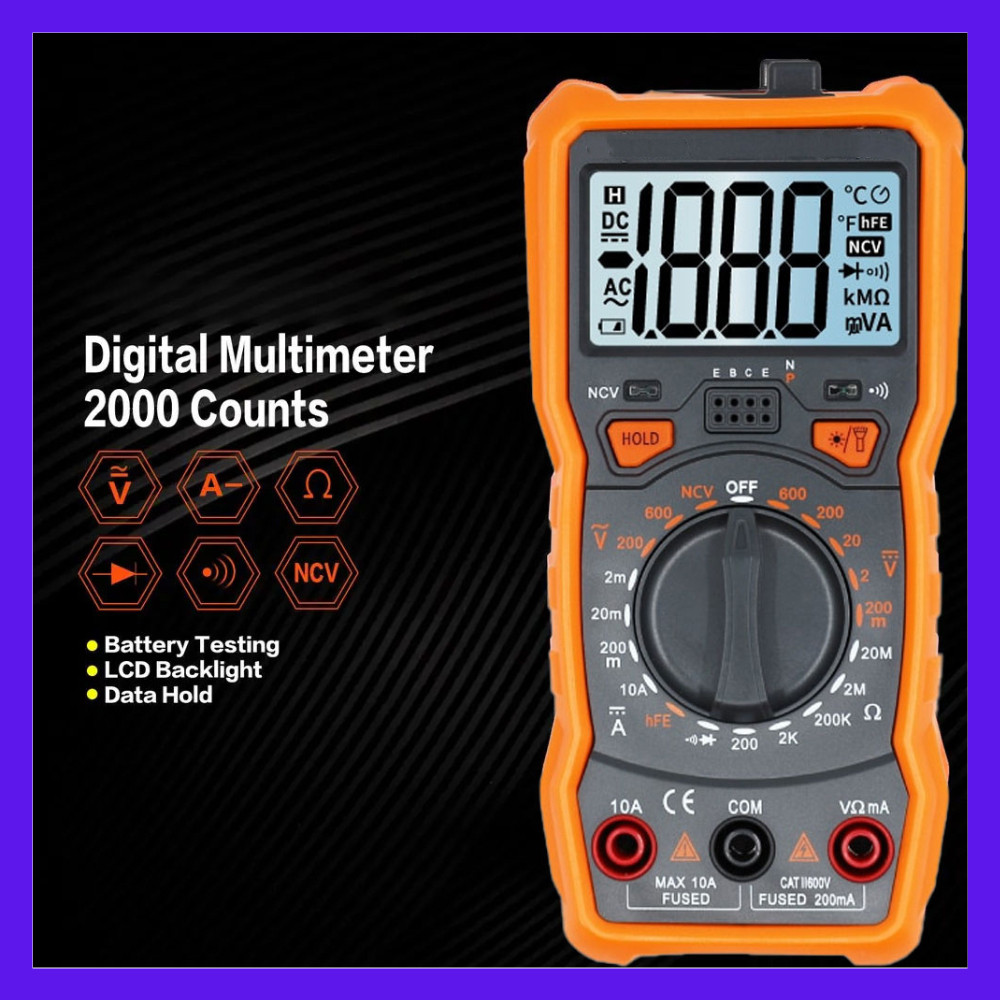 SILVIA ATENA STORE-NJTY Pocket Size Digital Multimeter AC/DC Voltage Tester - T21A - Black Voltage T