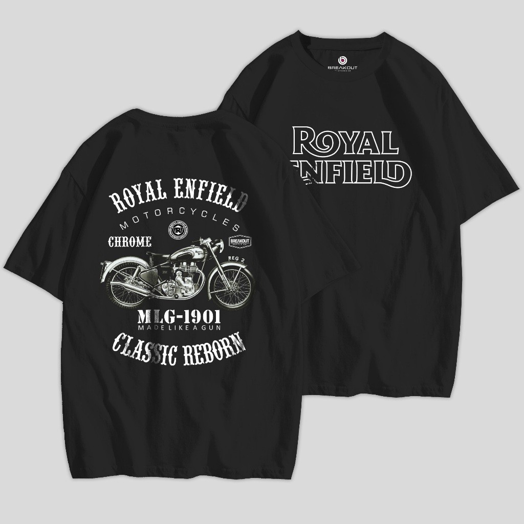 Kaos motor royal enfield tshirt royal enfield classic reborn kaos motorcycle custom