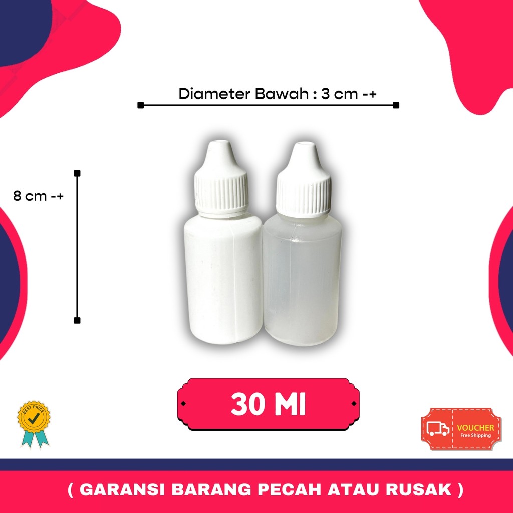 Botol Tetes Mata Non Segel 30ml | Botol Plastik Ldpe 30ml | Botol Refill Travel Essen