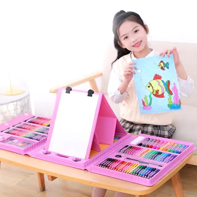

Crayon Set 208pcs Pensil Warna dan Alat Menggambar Anak