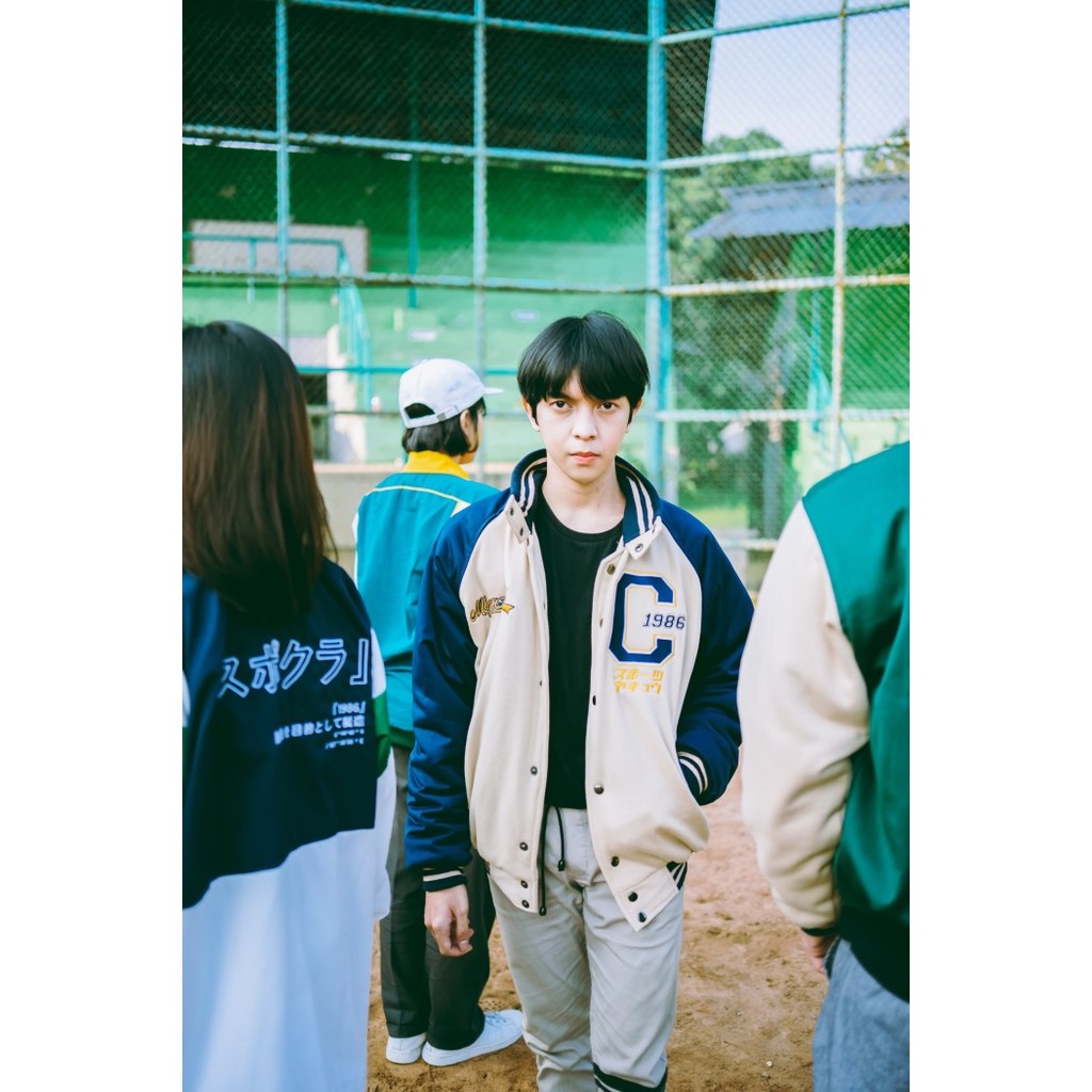✨BISA COD✨ -Miyazaki Club of 1986 Varsity Baseball Jepang Vintage Jaket Biru Navy - Biru, L