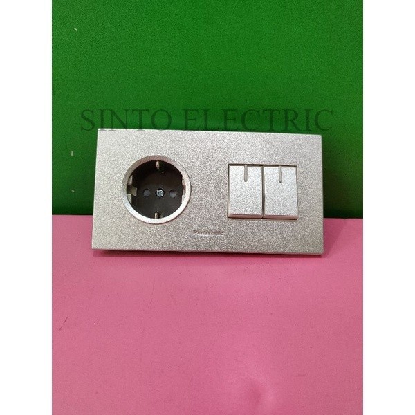 PANASONIC Stopkontak + Saklar 2 Gang Style E Silver