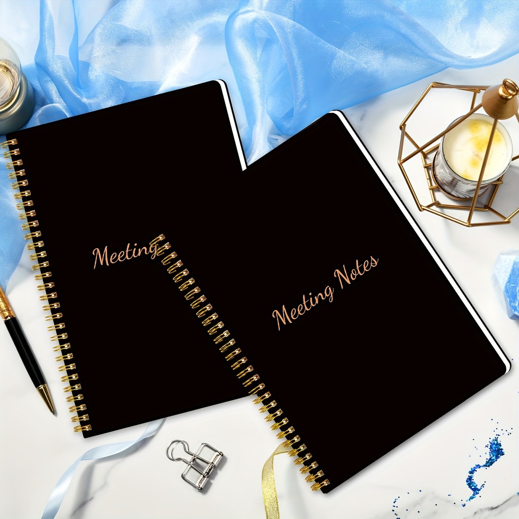 

1pc Undated Weekly Plan - Meeting Notes Work Notebook Office Meeting Notebook - To Do List Notebook - Black