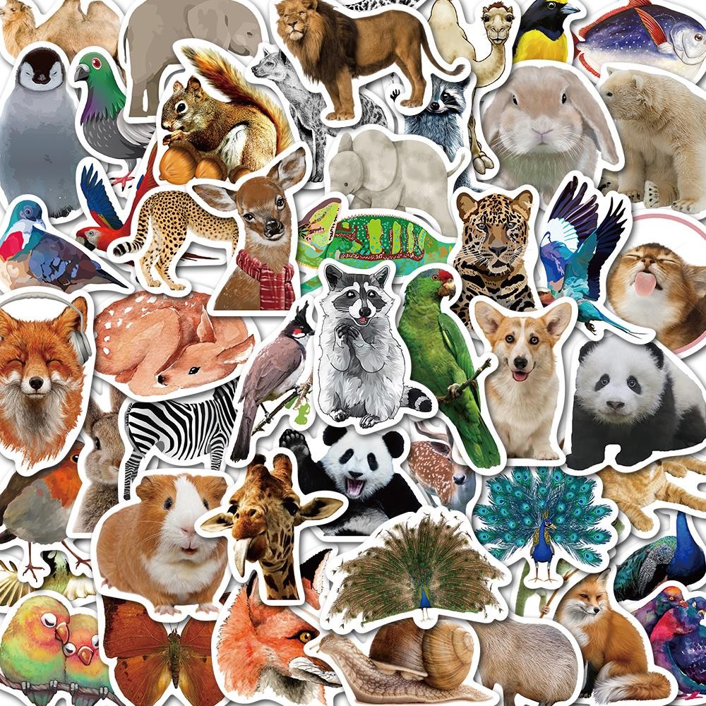 

50PCS Animals 3D Waterproof Funny Dog Cow Pig Stickers Vintage For DIY Kids Notebook Luggage Motorcycle Laptop Decals Toys