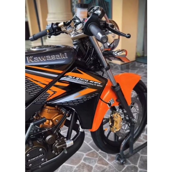 Decal Sticker Striping Variasi Motif Ori Ninja R 150 2013 Orange / Ninja Ss 150 - Ninja R/Ss 2 Tak S