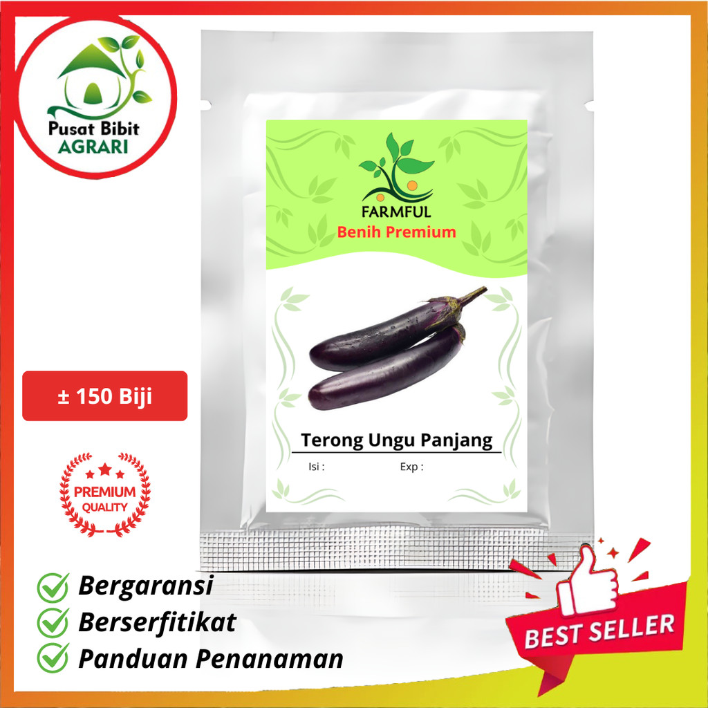 Benih Terong Ungu Panjang Unggul Kemasan Besar Pusat Bibit Agrari