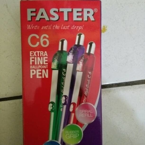 

[Terbaru] pulpen faster C6 1 pack isi 12
