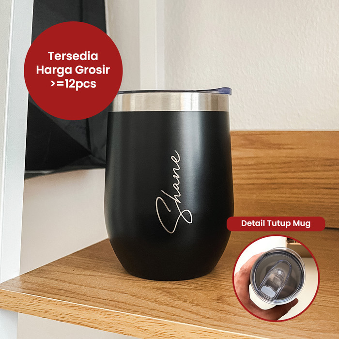 

Tumbler Custom Nama Tumblr Mug Kopi Grafir Logo Kado Gift Hadiah - Mug Hitam, Polos