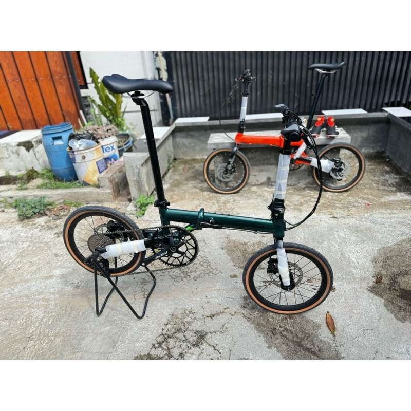 FULL BIKE SELI FOLDING BIKE SEPEDA LIPAT PRO ACTION 16 INCH 10 SPEED SRAM CRANK HOLLOW TECH REM CAKR