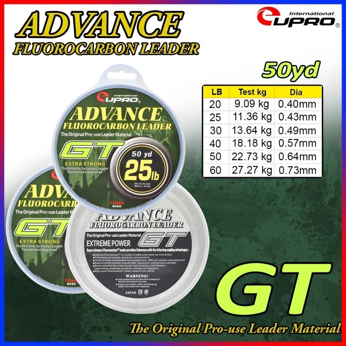 SENAR PANCING EUPRO ADVANCE GT 50YD FLUOROCARBON LEADER - 20LB - 20LB