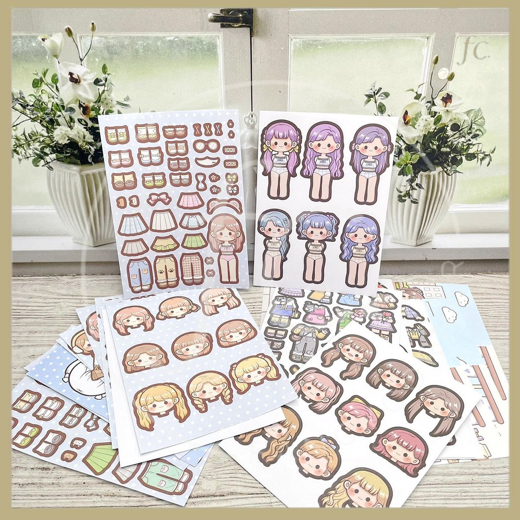 

Paket Stiker Boneka BP Telado Change Room SS-1478 Sticker Set Little Girl 12 Pcs Kreativitas Anak Tempel Cewek Outfit DIY Craft Harga Grosir Ready COD