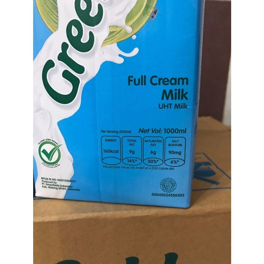 

Susu Greenfields UHT Full cream 950 ml UHT Milk 950 mili liter HALAL