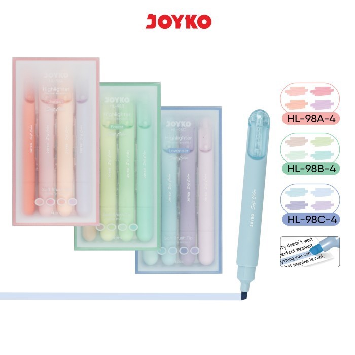 

HIGHLIGHTER JOYKO HL-98 SOFT COLOR | STABILLO SET 4 WARNA PASTEL | STABILLO JOYKO