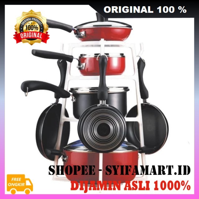 Rak Pantree Cookware Rak Panci Susun Rak Panci Bawah Wastafel Rak Teflon dan Panci Rak Susun Panci d
