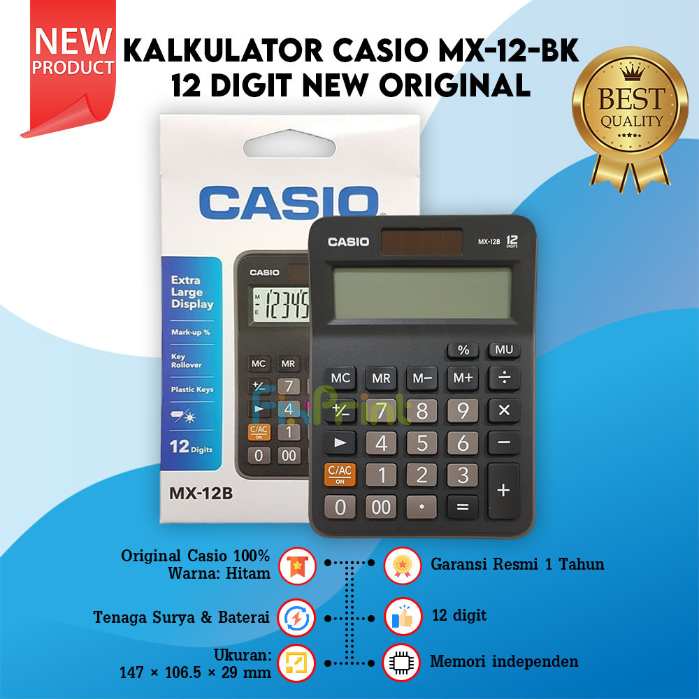 

Kalkulator Casio MX-12B Calculator Desktop MX 12B 12 Digits Warna Lucu Pink Putih Biru Muda Hijau