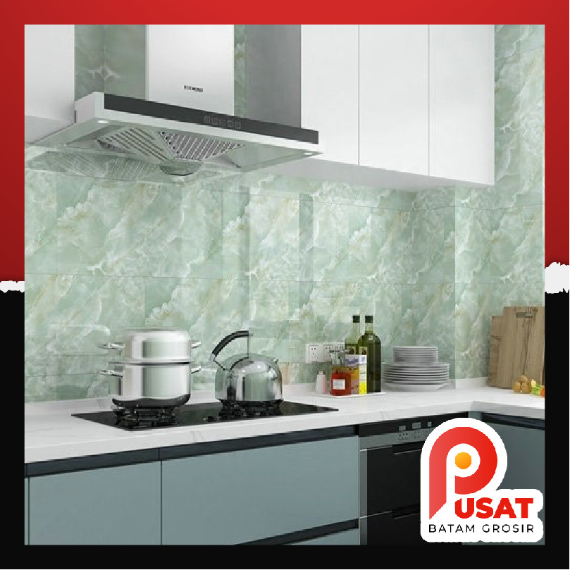 Pusat Batam Grosir - H1215 Wallpaper Stiker Dinding Marble / Sticker Lantai / Stiker Cabinet Lemari