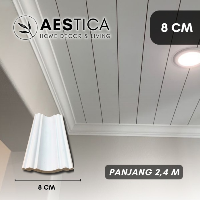 Lis Siku  Aksesoris List Plafon PVC Dekorasi Dinding Rumah | AESTICA - 8cm