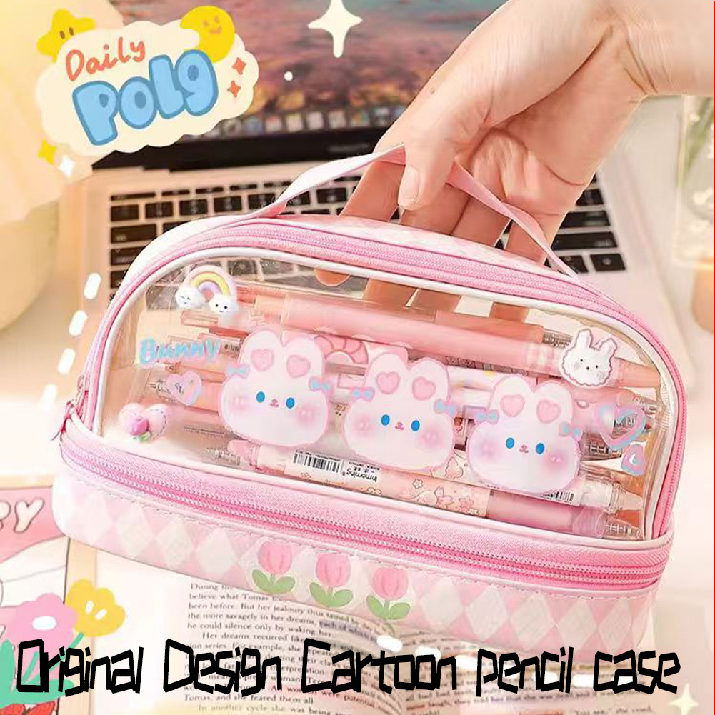 

Tempat Pensil Besar Pencil Case Kotak Pensil Kartun Baru Kapasitas untuk Mahasiswa SMA Junior Lucu Anak Esthetis