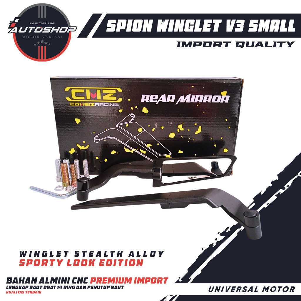 Spion WINGLET V3 KECIL VARIO NMAX PCX XMAX ADV AEROX Kaca Sepion WINGLET STEALTH SERIES MODEL  FULL 