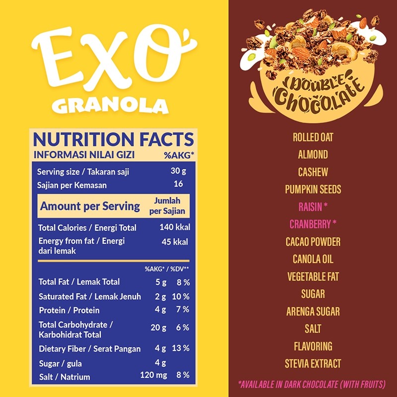 

GRANOLAB EXO Granola 500gr Granolab Muesli Oat Cereal Breakfast and Snacking