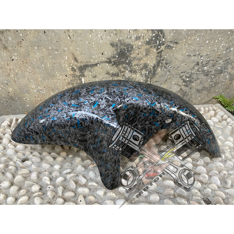 slebor spakbor depan motor Kawasaki ninja rr carbon karbon forged blue biru