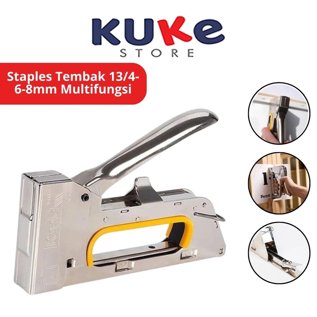 

KUKE Staples Tembak Gun Tacker 13/4-6-8mm Powerful / Stapler Perekat Papan Kayu Jok Motor Murah