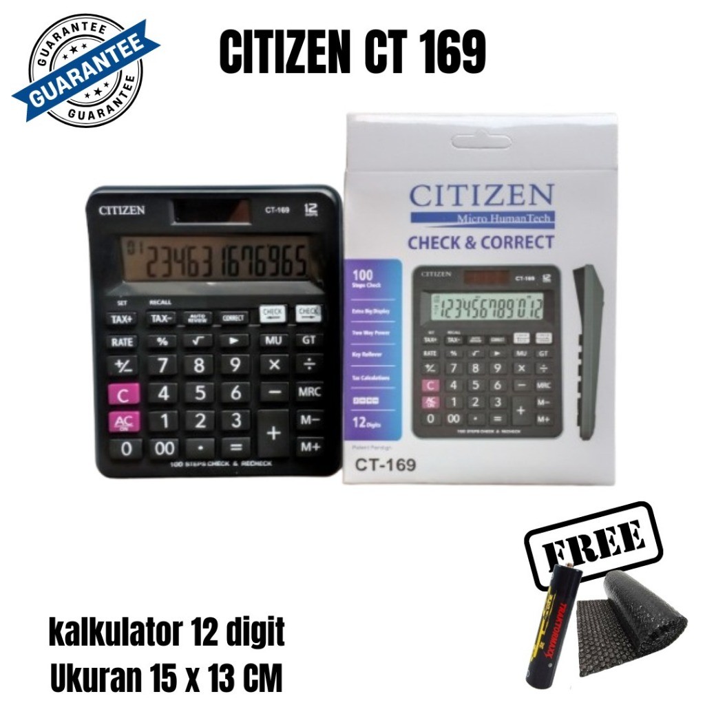 

Kalkulator CT 169 12 Digit Display Besar Untuk Sekolah Kantor Dagang Kasir Warna Hitam Minimalis