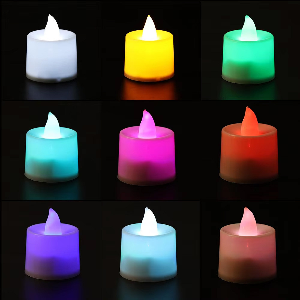 Lilin LED Mini Warna Warni Lampu Baterai Kecil Dekorasi Pesta