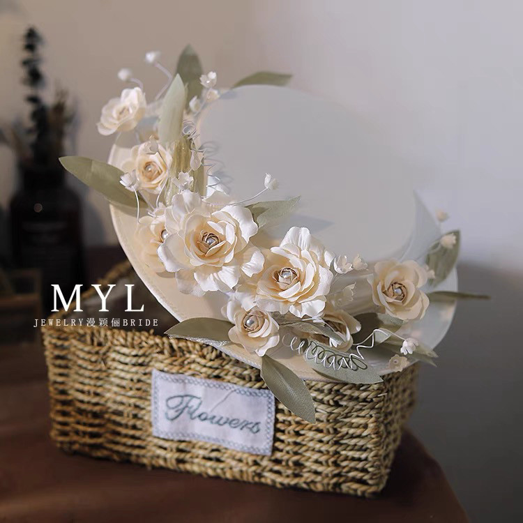 Lukisan Minyak Topi Pria Rotan Kamelia Antik Topi Bunga Pengantin Topi Mori Gaya Pernikahan Foto Men