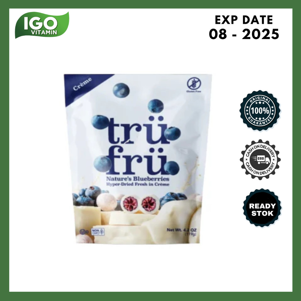 

Snack Cemilan Camilan Buah Blueberry & Coklat TRUFRU Nature's Blueberries Hyper Dried Fresh in Crème 119g