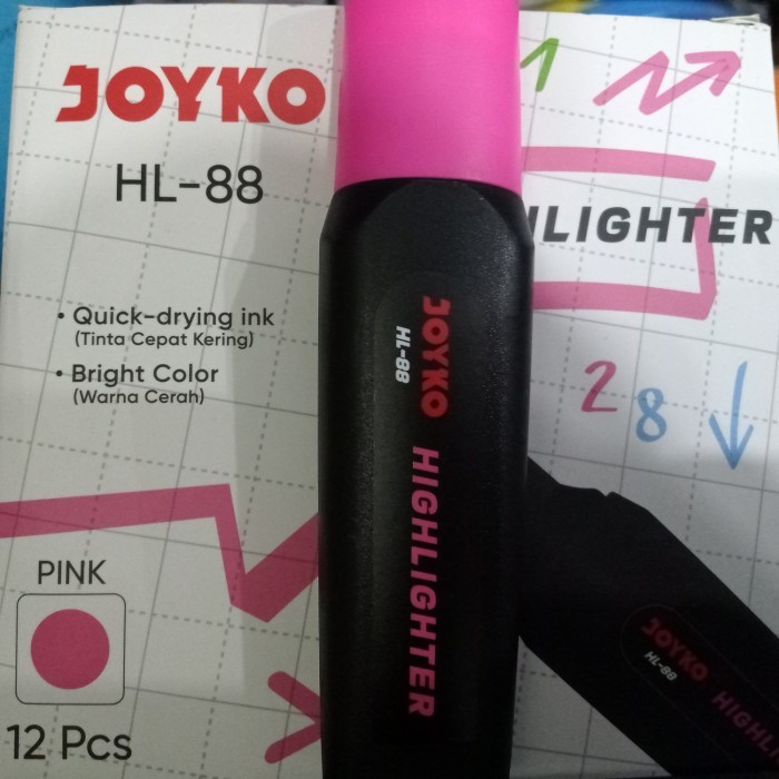 

Joyko Highlighter Penanda Berwarna Kertas HL-88 - pink by Summerstore id