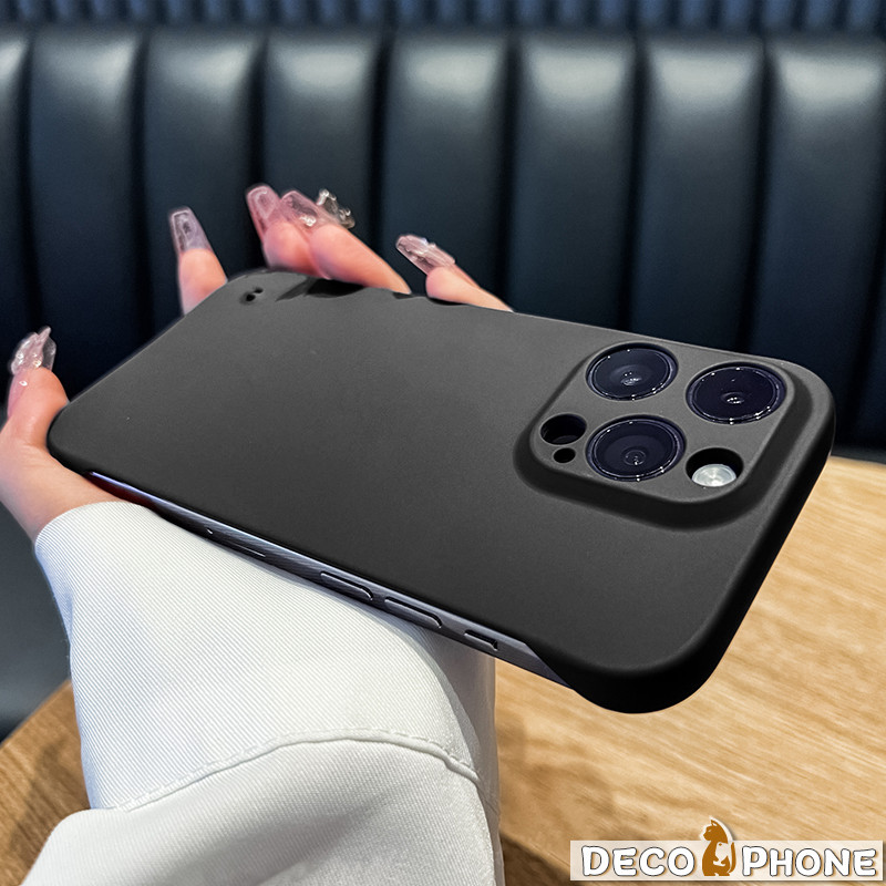 Frameless Ultra Thin Casing iPhone 13 15 11 XR 12 14 Pro Max Luxury Import Mewah Hitam Putih Slim Ti