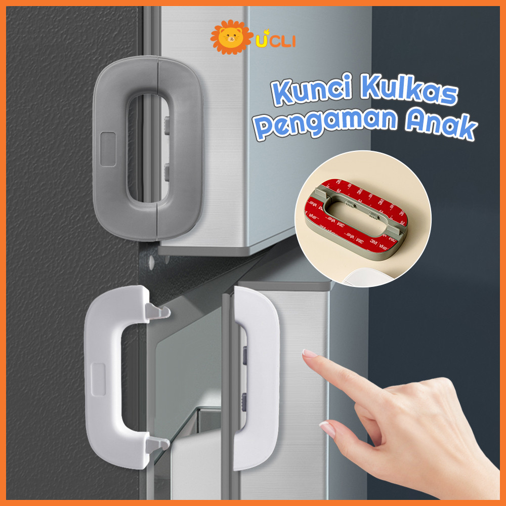 Ucli Kunci Kulkas Baby Safety Lock Kunci Pengaman Pintu Lemari Kulkas Laci Pengunci Kulkas