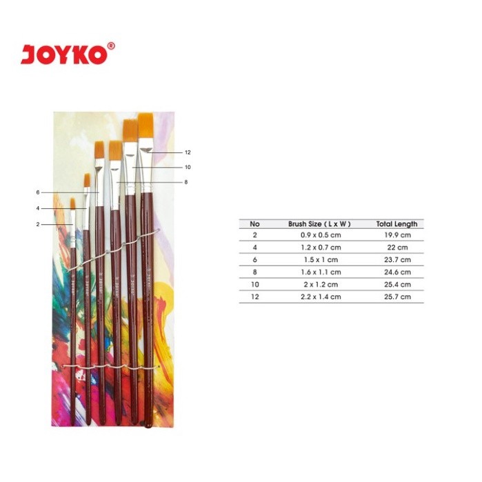 

Brush Kuas Cat Air Cat Minyak Lukis Acrylic Joyko Br-4 Flat