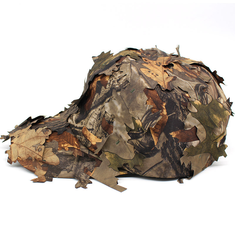3D Bionic Camouflage Hat Outdoor Hunting Cap Jungle Forest Hiding Blind Leaves Sniper Hat Fishing Ha