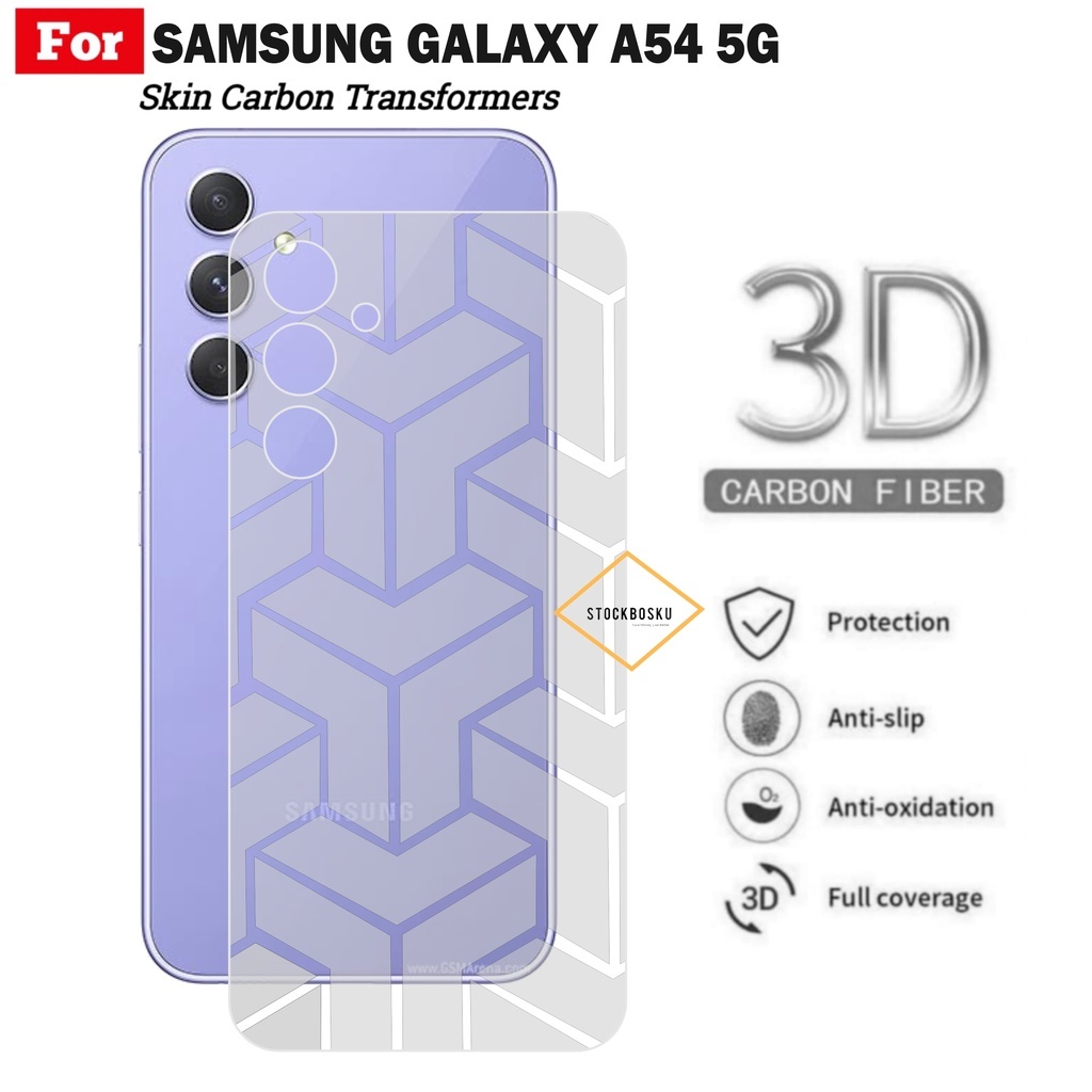 ( AS ) Garskin Skin Carbon Samsung A54 A34 5G Motif Transformers Garskin Belakang