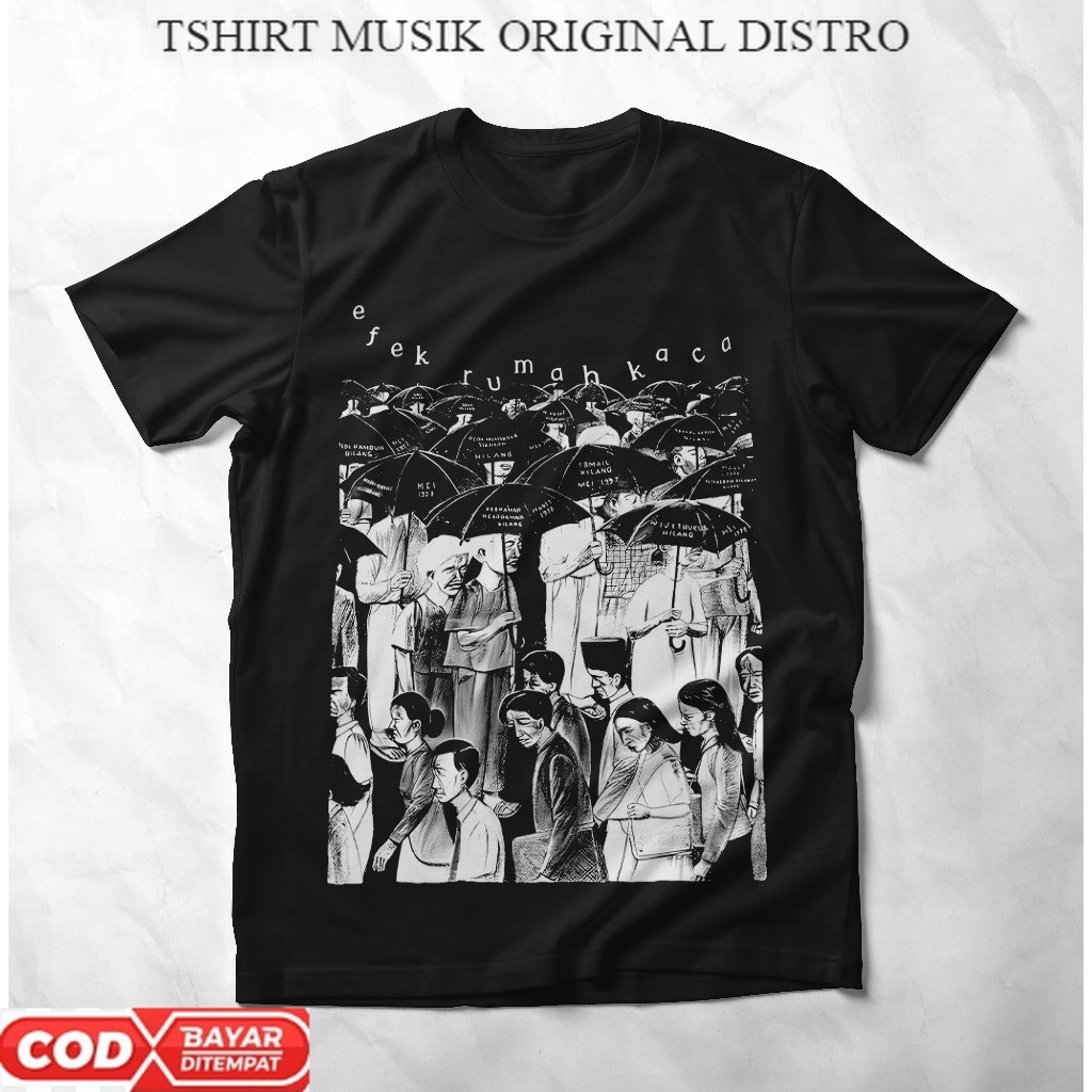 T-shirt  musik Efek Rumah Kaca - Jingga | EFEK RUMAH KACA payung hitam | kaos ERK | kaos band indie 